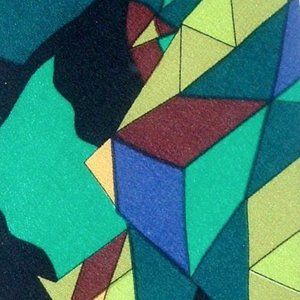 COMPAGNIA DELLA SETA black purple gold geometric retro silk tie